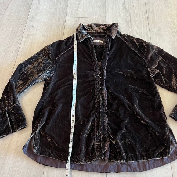 Free people Marianne Velvet Top in Midnight Brown size xs - Picture 2 of 9